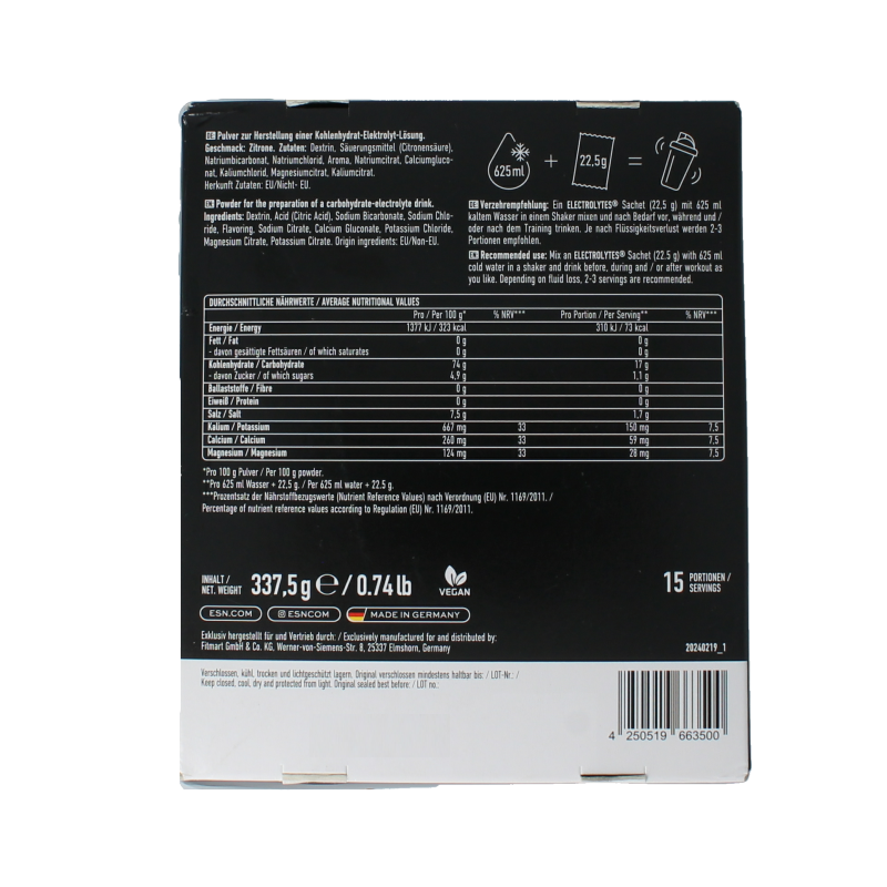 ESN Electrolytes pro natural lemon 337.5 Gram